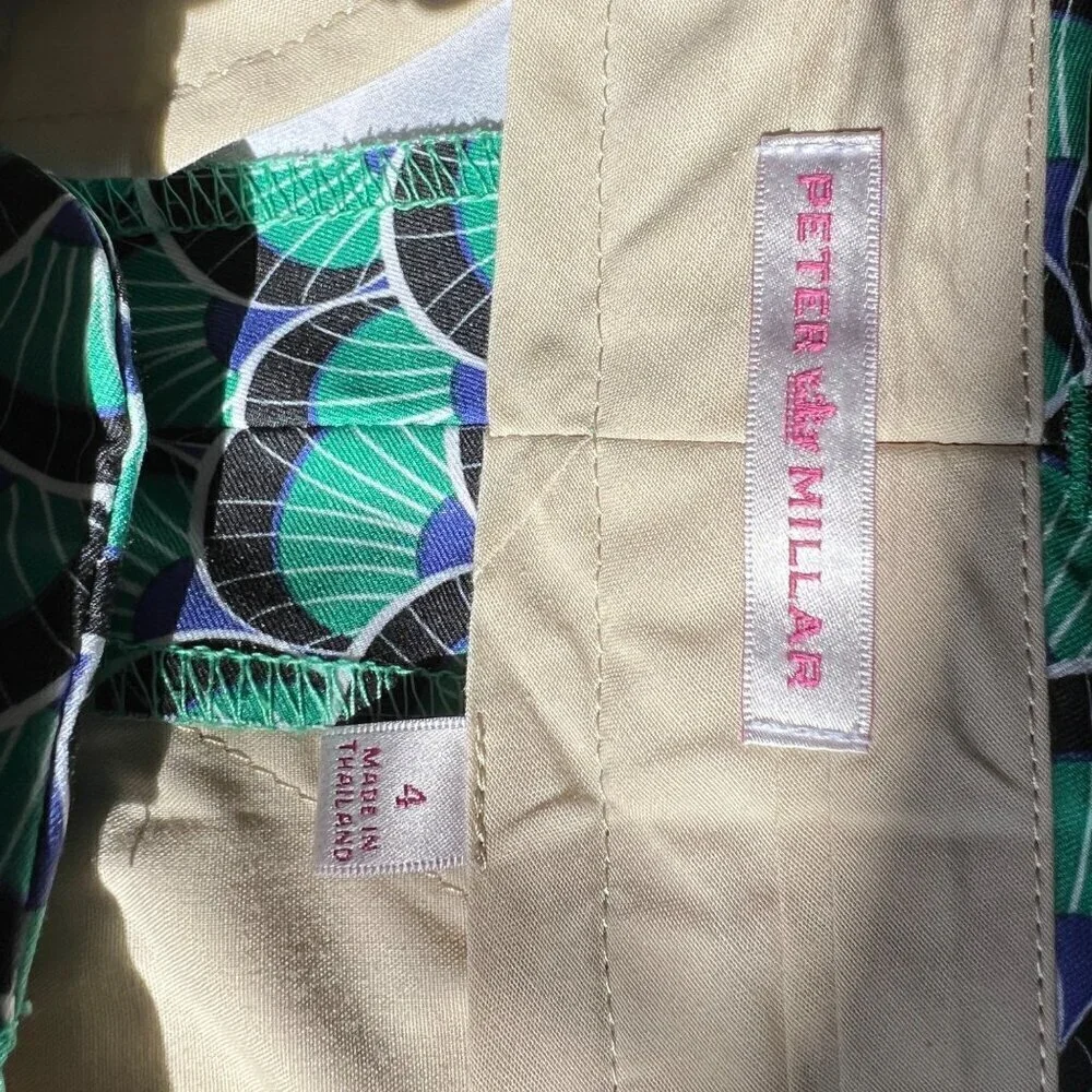 Peter Millar Women golf shorts, teal/black, Size 4